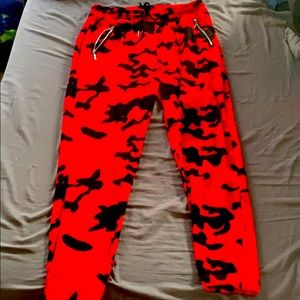 Red and black cami pants